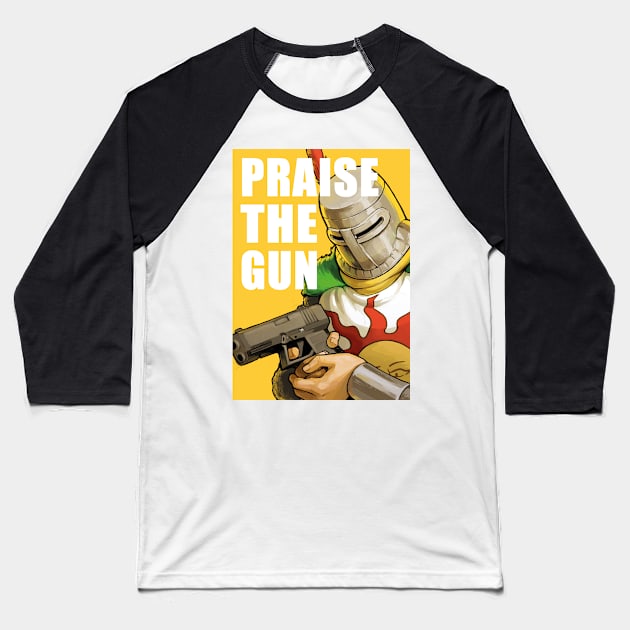 Praise the Gun Baseball T-Shirt by H0lyhandgrenade